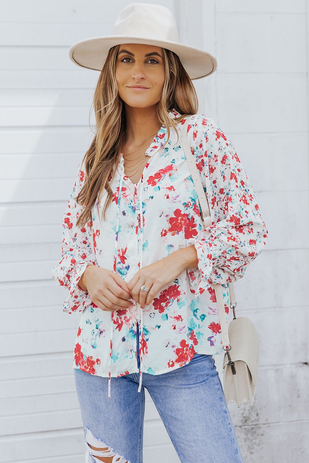 Mckenna Cakewalk Floral Smocked Blouse - Hello Beautiful BoutiqueBlouses & ShirtsThreaded Pear