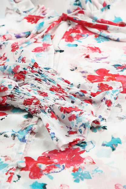 Mckenna Cakewalk Floral Smocked Blouse - Hello Beautiful BoutiqueBlouses & ShirtsThreaded Pear