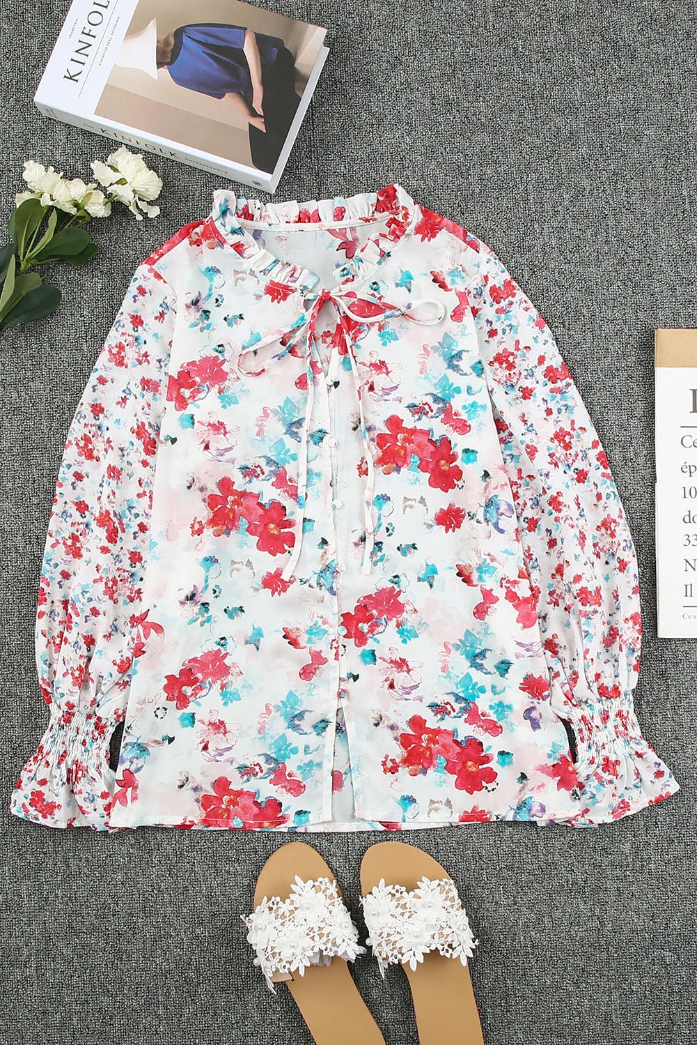 Mckenna Cakewalk Floral Smocked Blouse - Hello Beautiful BoutiqueBlouses & ShirtsThreaded Pear