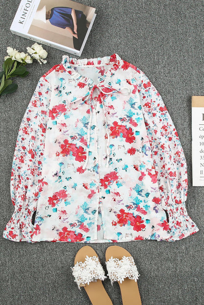 Mckenna Cakewalk Floral Smocked Blouse - Hello Beautiful BoutiqueBlouses & ShirtsThreaded Pear