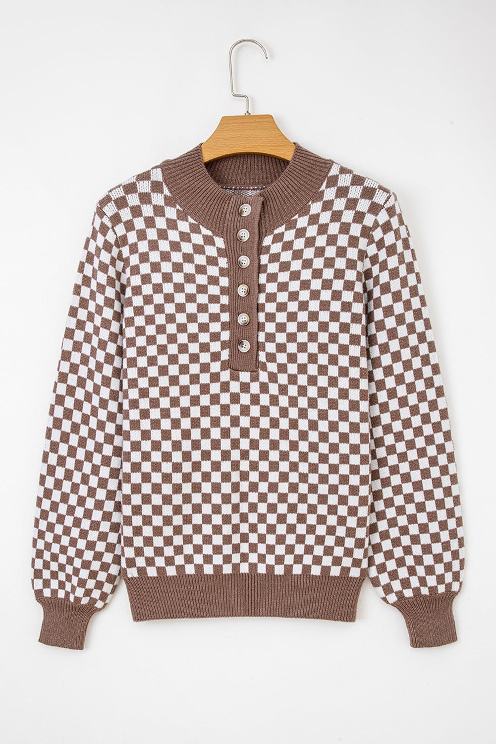 Mckinley Trim Checkerboard Knit Sweater - Hello Beautiful BoutiqueSweatersThreaded Pear