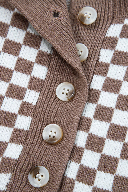 Mckinley Trim Checkerboard Knit Sweater - Hello Beautiful BoutiqueSweatersThreaded Pear