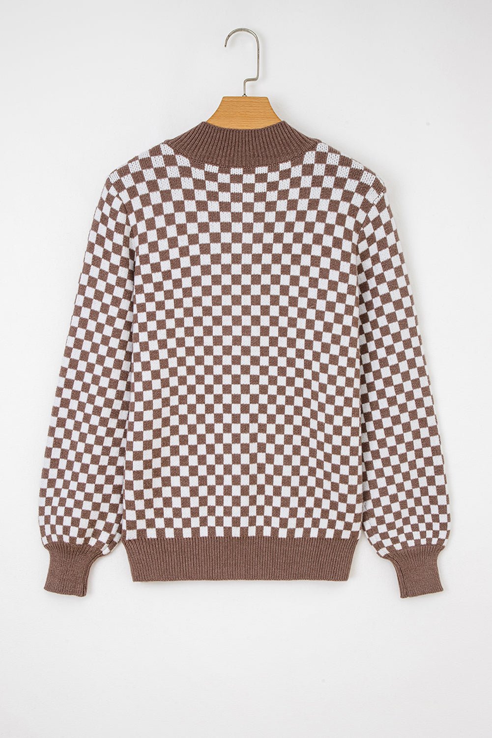 Mckinley Trim Checkerboard Knit Sweater - Hello Beautiful BoutiqueSweatersThreaded Pear