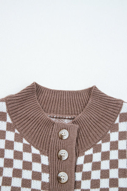 Mckinley Trim Checkerboard Knit Sweater - Hello Beautiful BoutiqueSweatersThreaded Pear