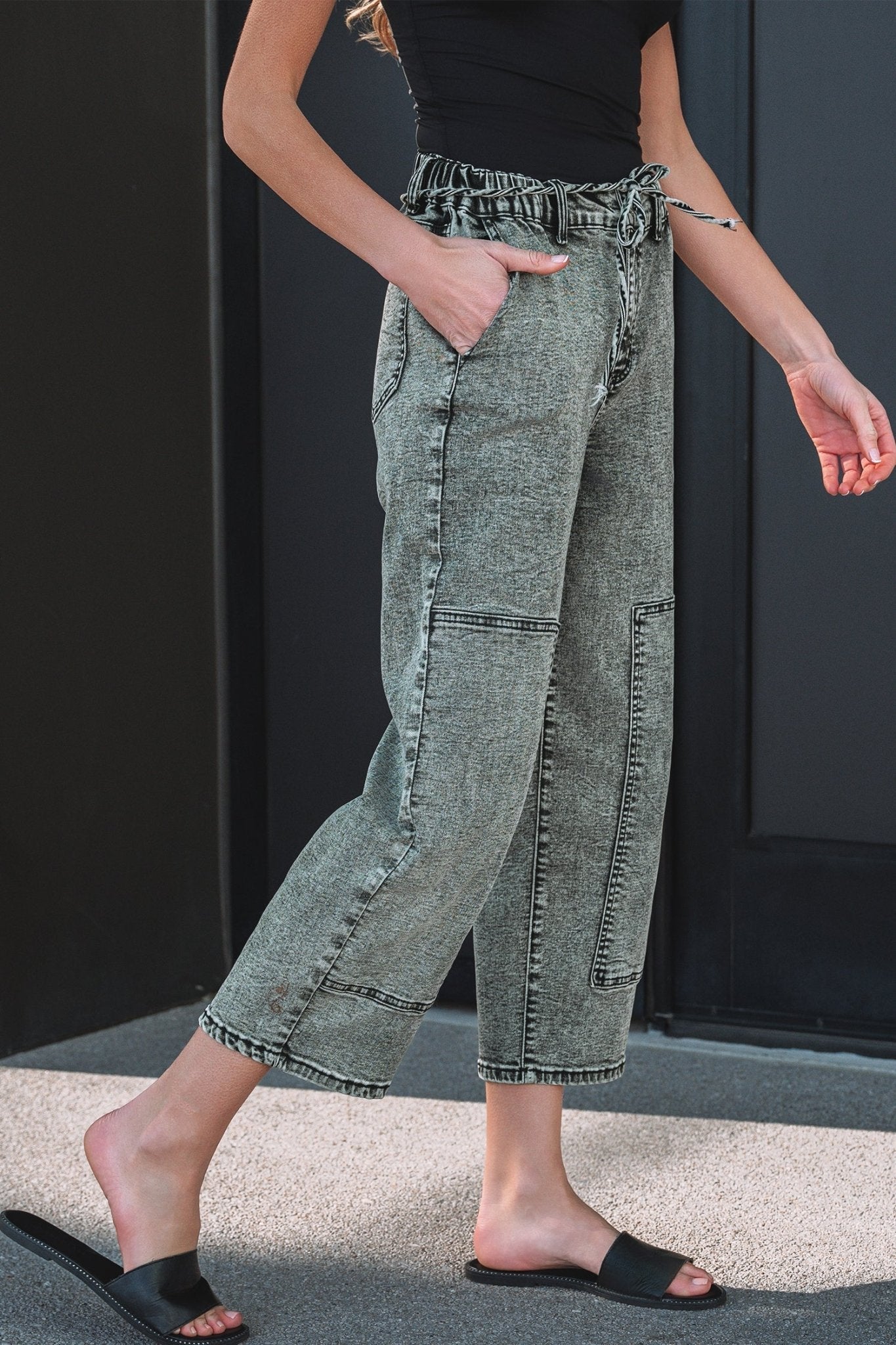 Mckinley Wash Barrel Fit Pants - Hello Beautiful BoutiqueJeansThreaded Pear