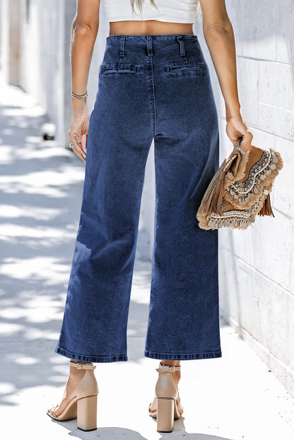 Mckinley Wide Leg Cropped Jeans - Hello Beautiful BoutiqueJeansThreaded Pear