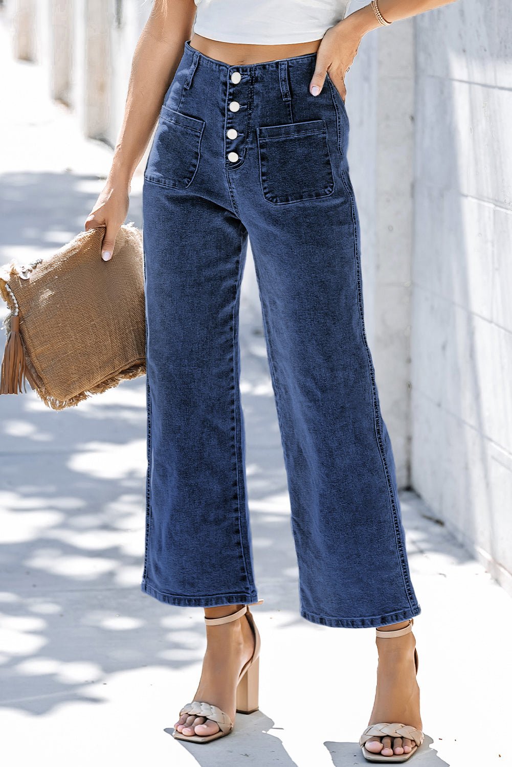 Mckinley Wide Leg Cropped Jeans - Hello Beautiful BoutiqueJeansThreaded Pear