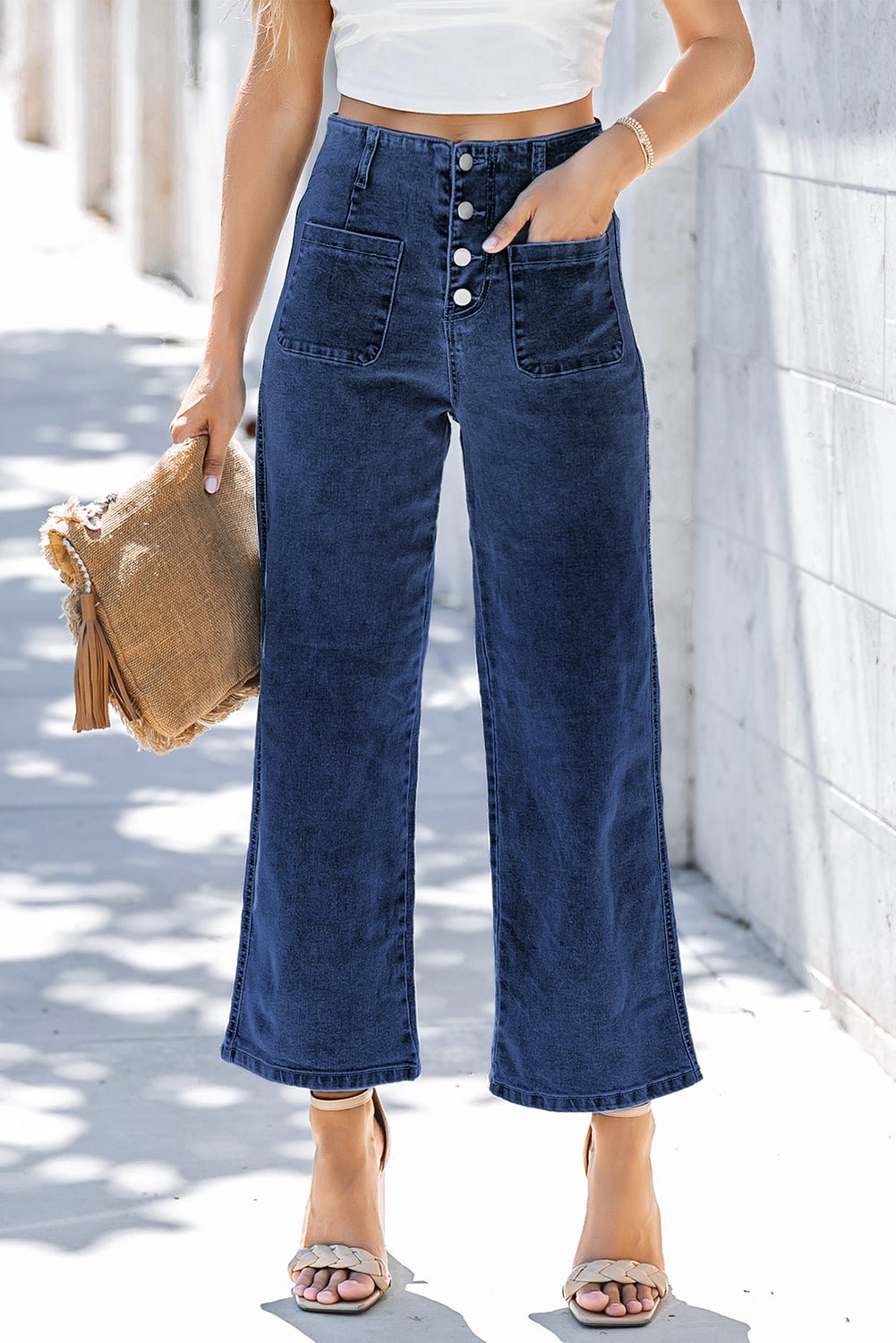 Mckinley Wide Leg Cropped Jeans - Hello Beautiful BoutiqueJeansThreaded Pear