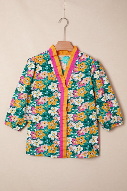 Meadow 3 4 Sleeve Blouse - Hello Beautiful BoutiqueBlouses & ShirtsThreaded Pear