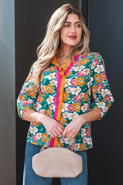 Meadow 3 4 Sleeve Blouse - Hello Beautiful BoutiqueBlouses & ShirtsThreaded Pear