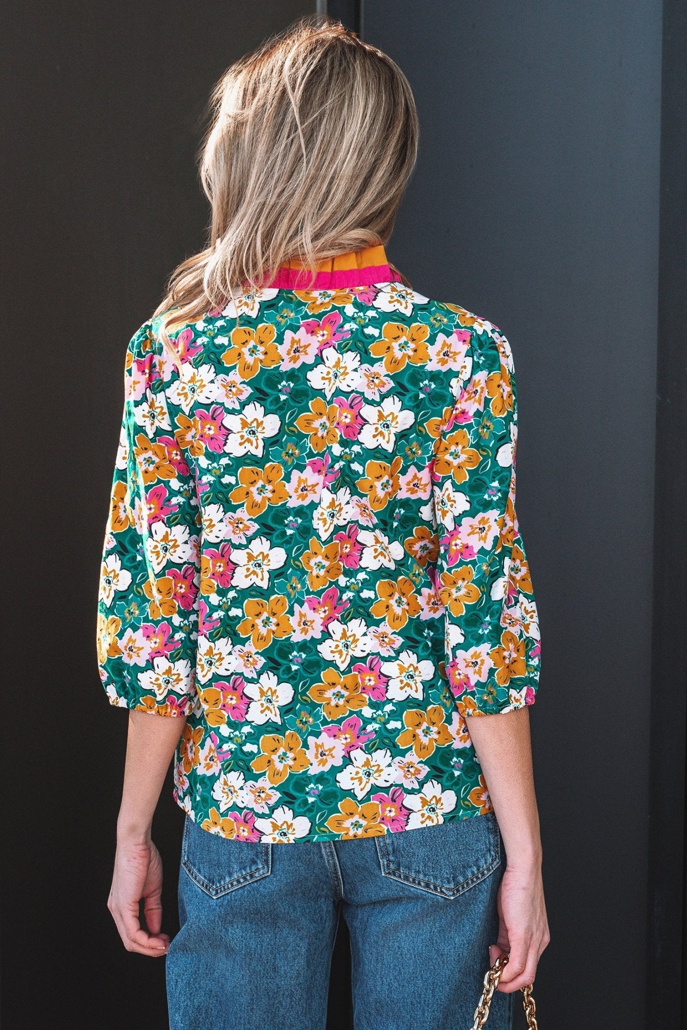 Meadow 3 4 Sleeve Blouse - Hello Beautiful BoutiqueBlouses & ShirtsThreaded Pear