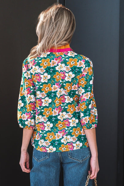 Meadow 3 4 Sleeve Blouse - Hello Beautiful BoutiqueBlouses & ShirtsThreaded Pear