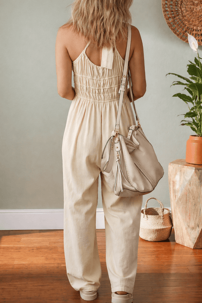 Megan Sleeveless Wide Leg Jumpsuit - Hello Beautiful BoutiqueJumpsuits & RompersThreaded Pear