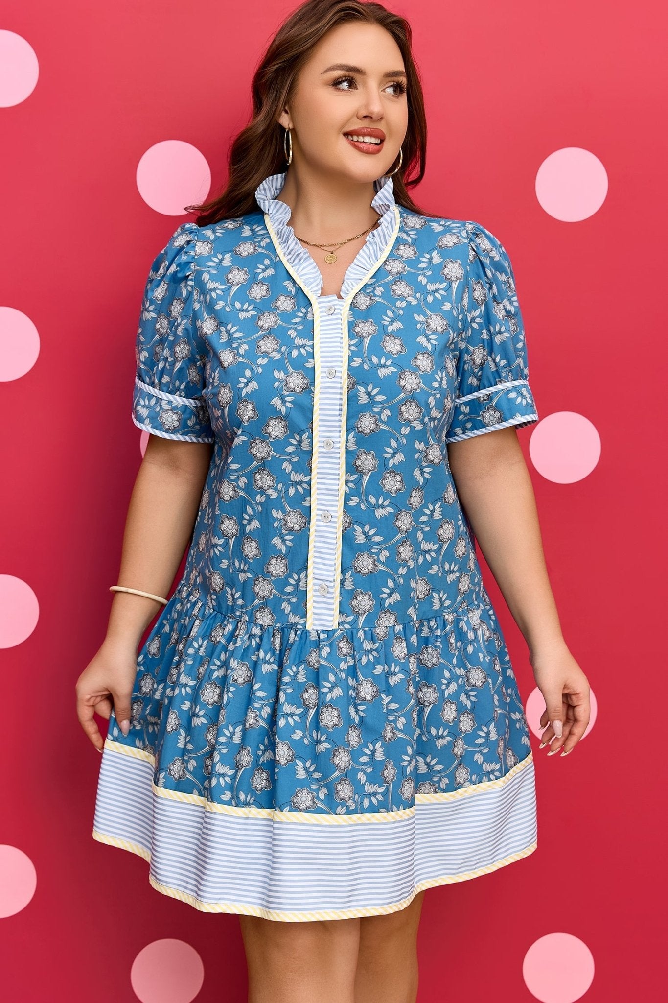 Meilani Front Ruffle Hem PLUS Dress - Hello Beautiful BoutiquePlus Size Mini DressesThreaded Pear