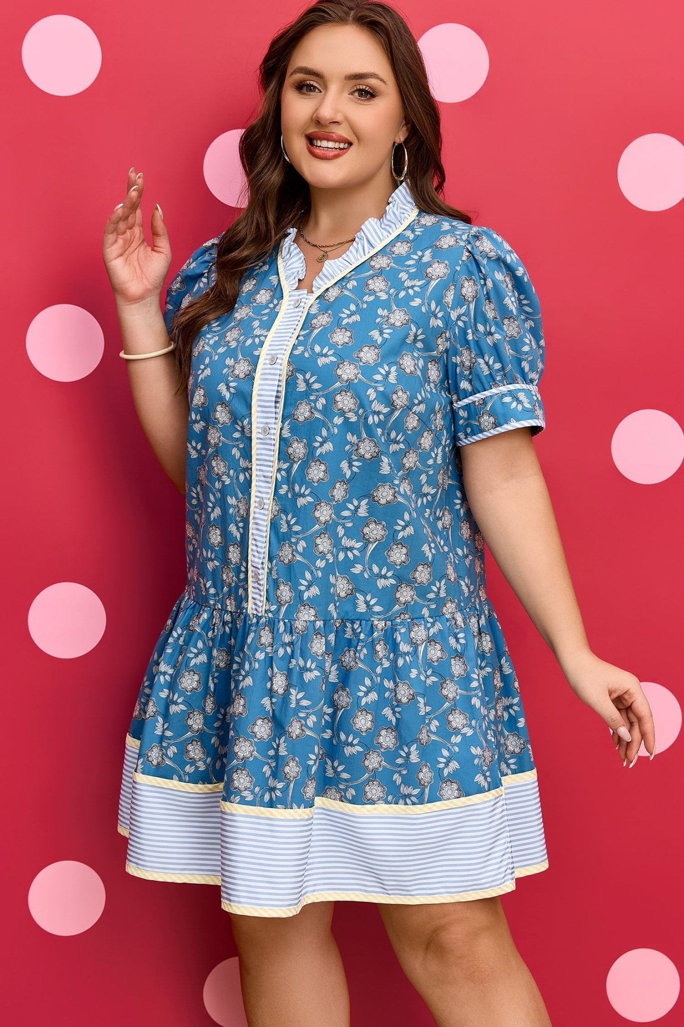 Meilani Front Ruffle Hem PLUS Dress - Hello Beautiful BoutiquePlus Size Mini DressesThreaded Pear