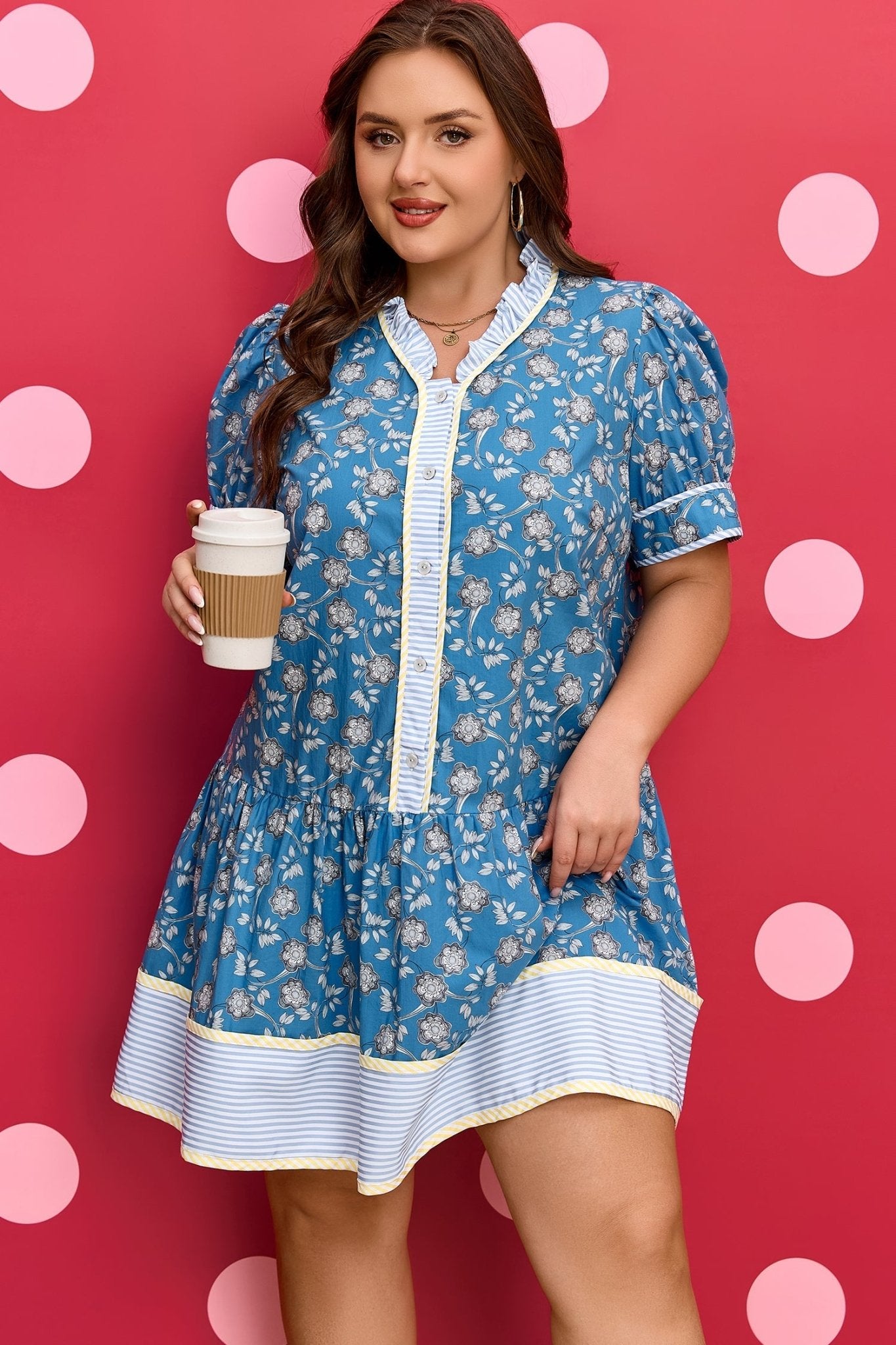 Meilani Front Ruffle Hem PLUS Dress - Hello Beautiful BoutiquePlus Size Mini DressesThreaded Pear