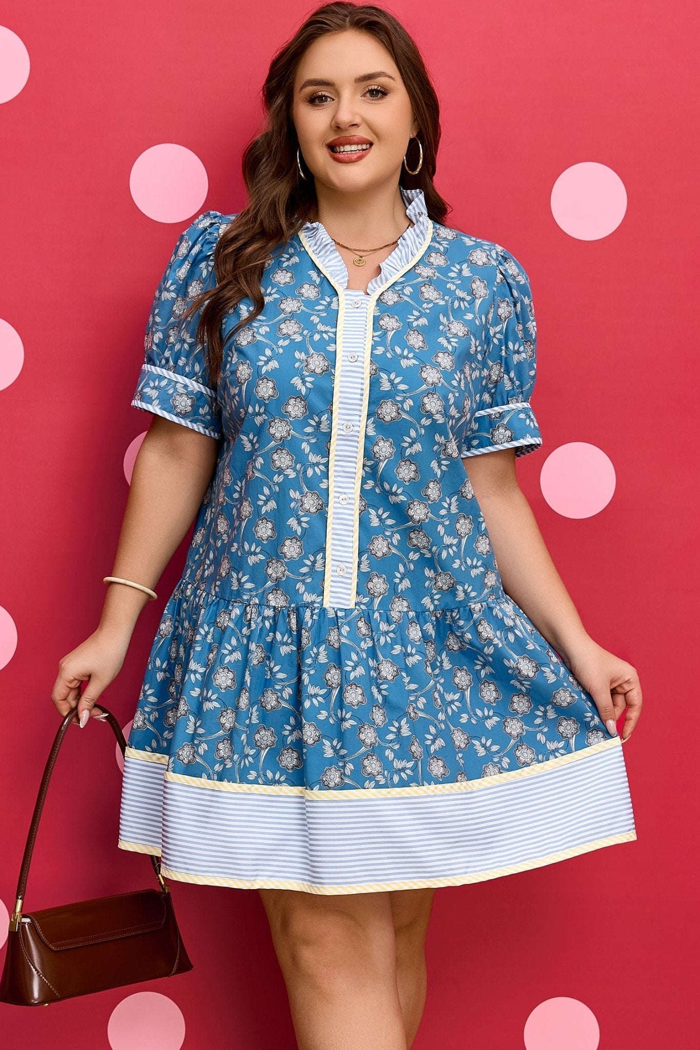 Meilani Front Ruffle Hem PLUS Dress - Hello Beautiful BoutiquePlus Size Mini DressesThreaded Pear