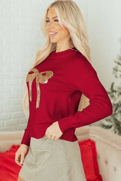 Melanie Graphic Christmas Holiday Sweater - Hello Beautiful BoutiqueSweatersThreaded Pear