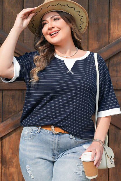 Melany Trim Ribbed T PLUS Shirt - Hello Beautiful BoutiquePlus Size Tops & TeesThreaded Pear