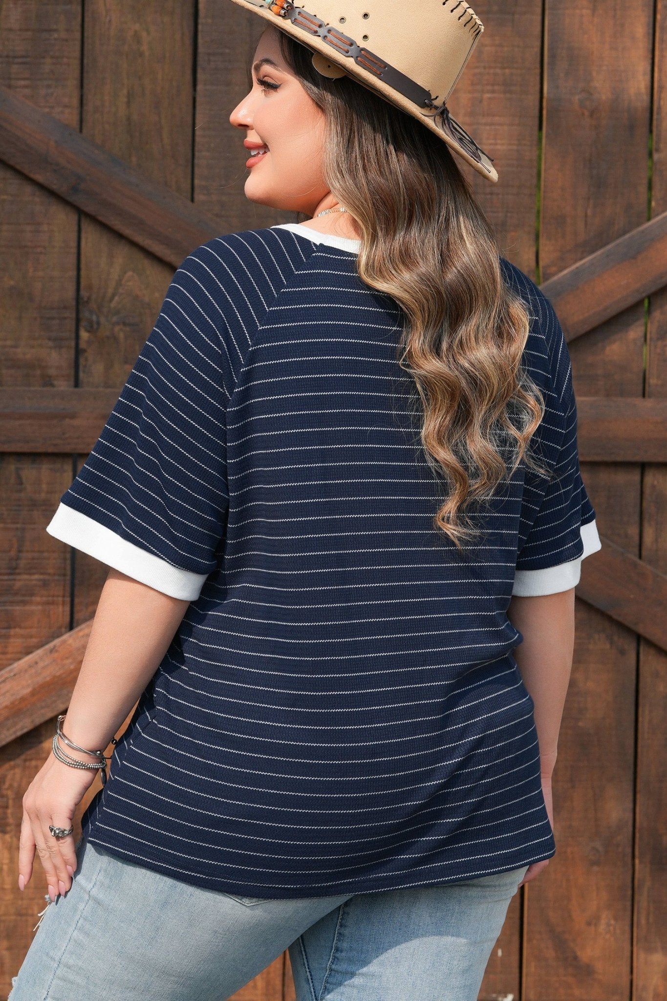 Melany Trim Ribbed T PLUS Shirt - Hello Beautiful BoutiquePlus Size Tops & TeesThreaded Pear