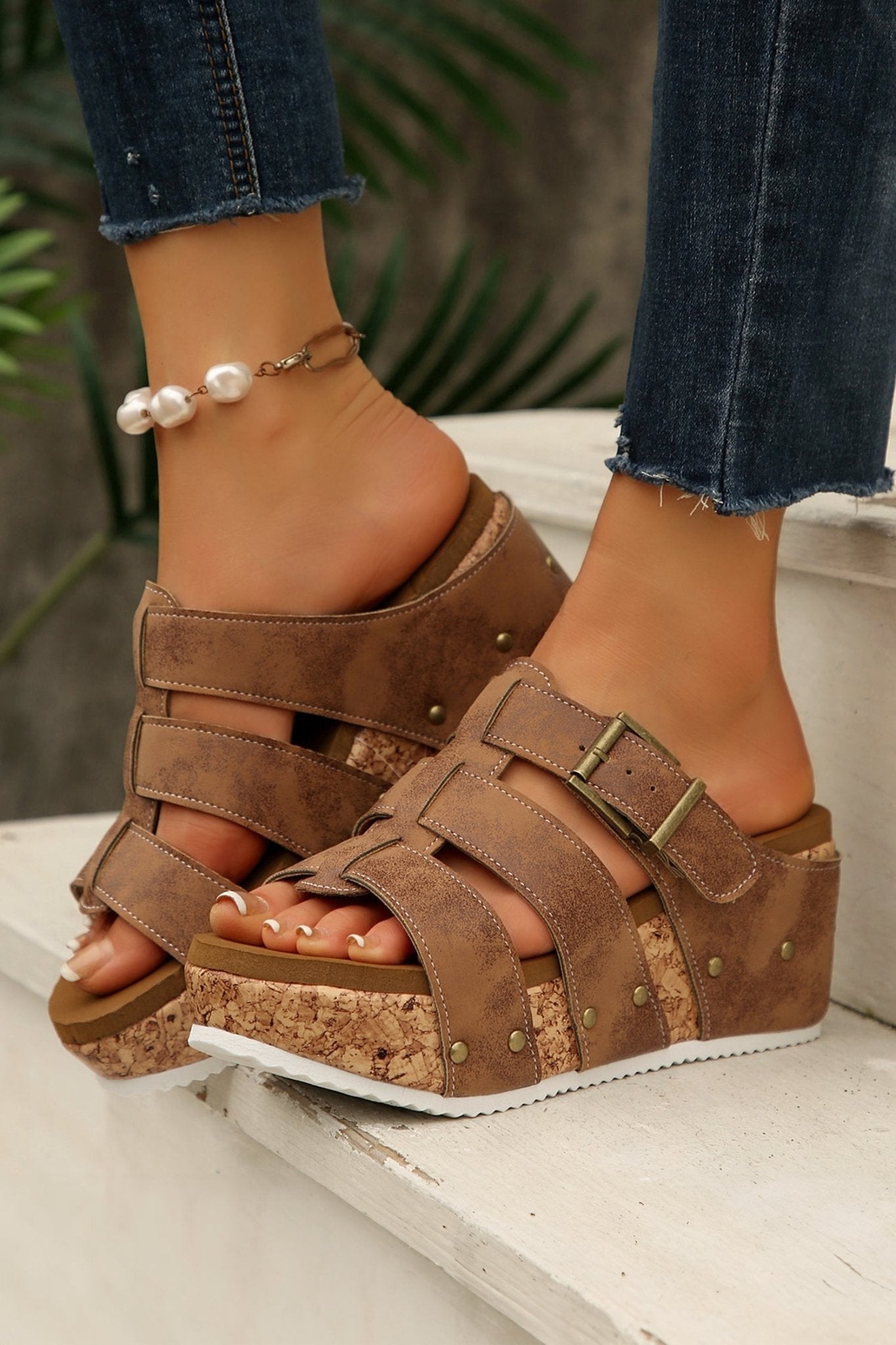 Melody Cork Wedge Platform Slippers - Hello Beautiful BoutiqueSlippersThreaded Pear
