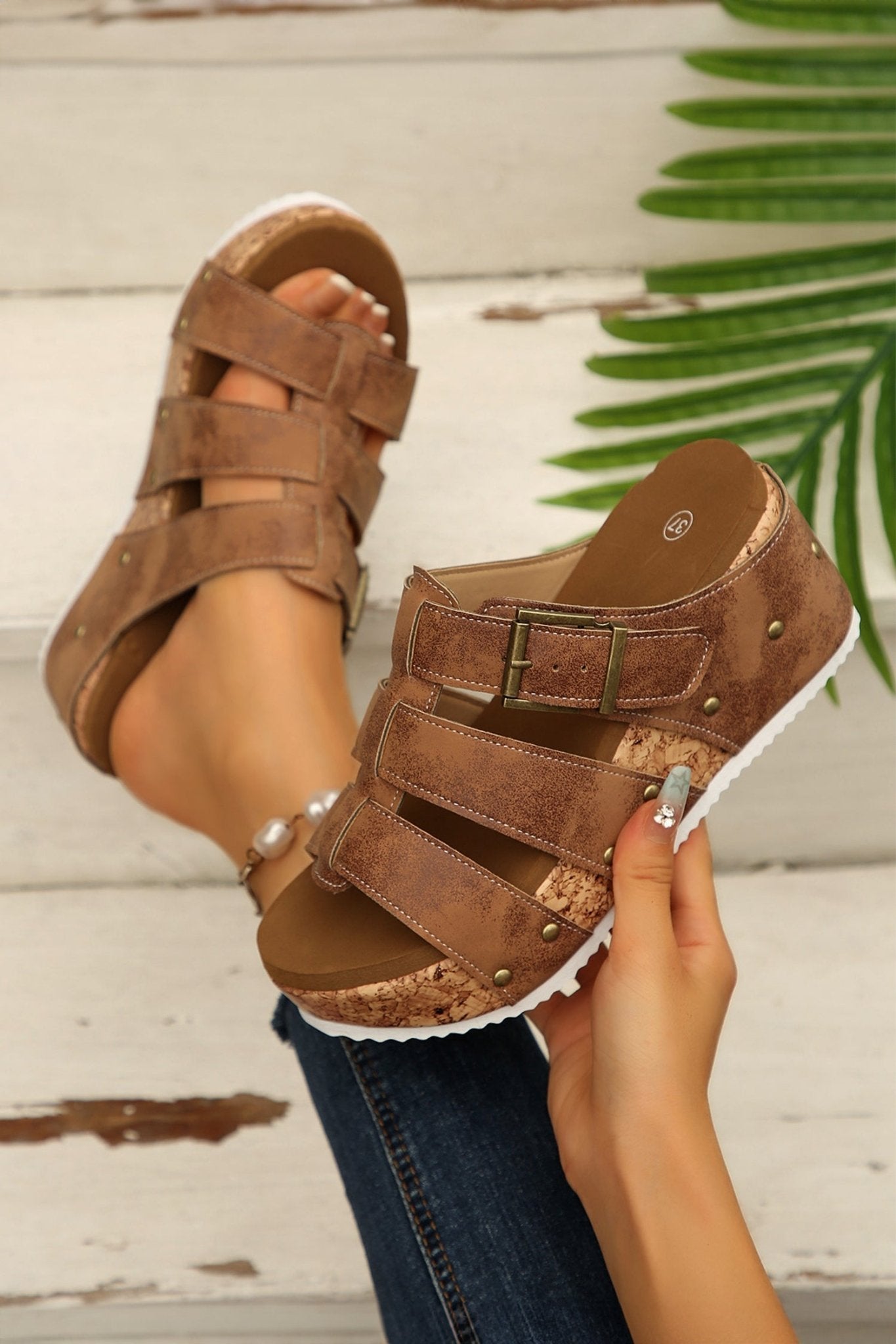 Melody Cork Wedge Platform Slippers - Hello Beautiful BoutiqueSlippersThreaded Pear