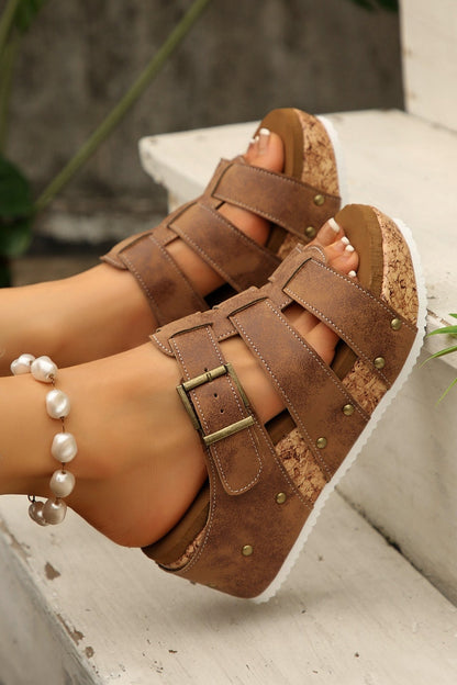 Melody Cork Wedge Platform Slippers - Hello Beautiful BoutiqueSlippersThreaded Pear