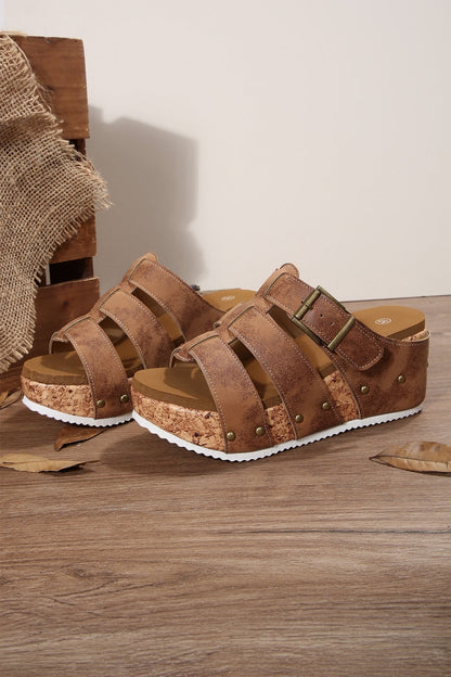 Melody Cork Wedge Platform Slippers - Hello Beautiful BoutiqueSlippersThreaded Pear