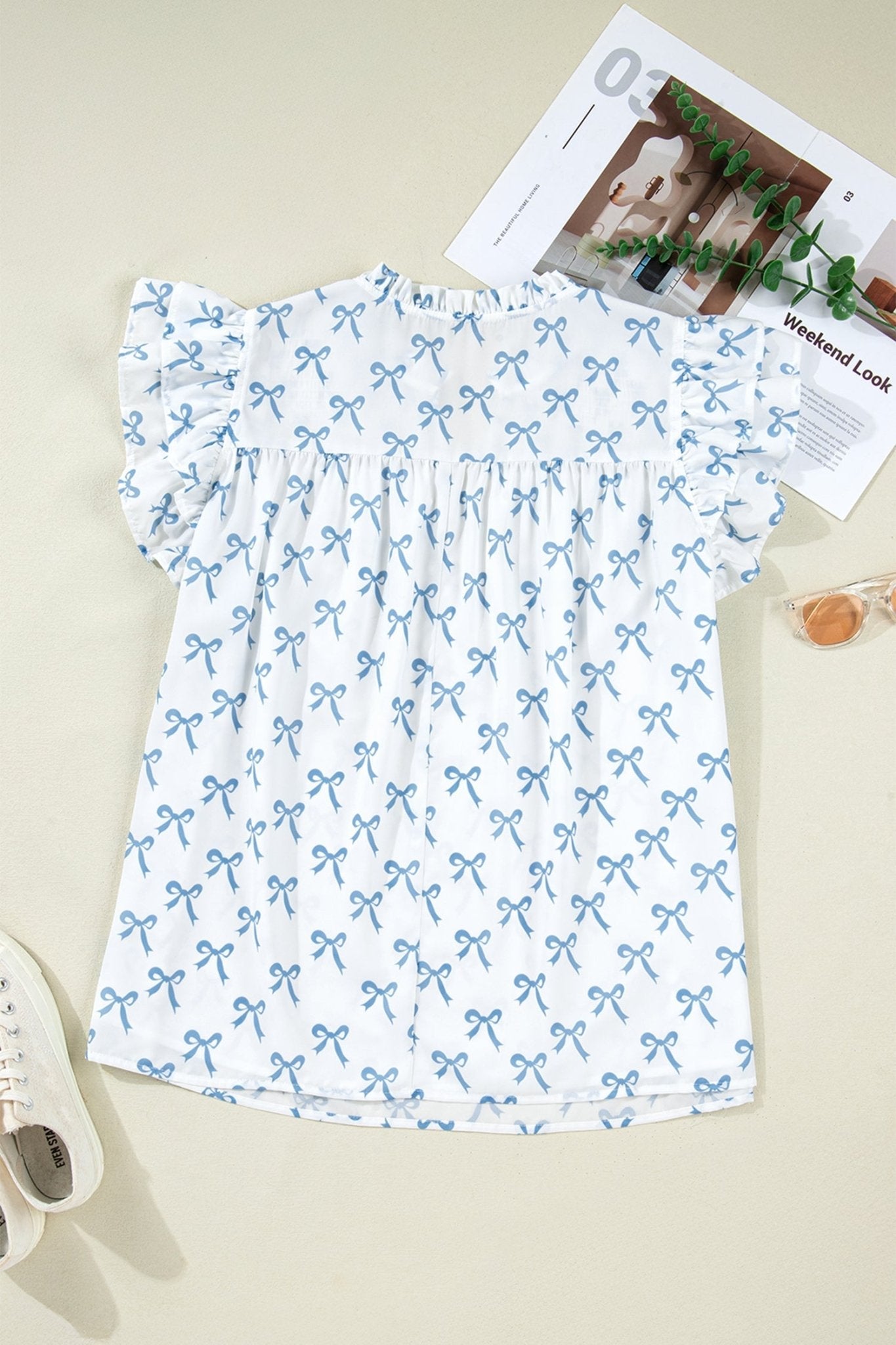 Melody Short Sleeve Bow PLUS Top - Hello Beautiful BoutiquePlus Size Blouses & ShirtsThreaded Pear