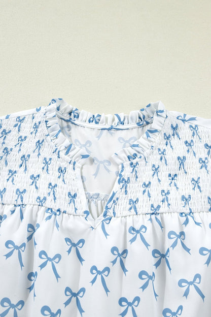 Melody Short Sleeve Bow PLUS Top - Hello Beautiful BoutiquePlus Size Blouses & ShirtsThreaded Pear