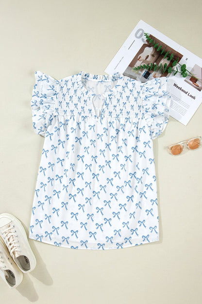 Melody Short Sleeve Bow PLUS Top - Hello Beautiful BoutiquePlus Size Blouses & ShirtsThreaded Pear