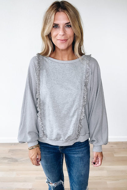 Mercy Hem Pullover top Long Sleeve Top - Hello Beautiful BoutiqueLong Sleeve TopsThreaded Pear