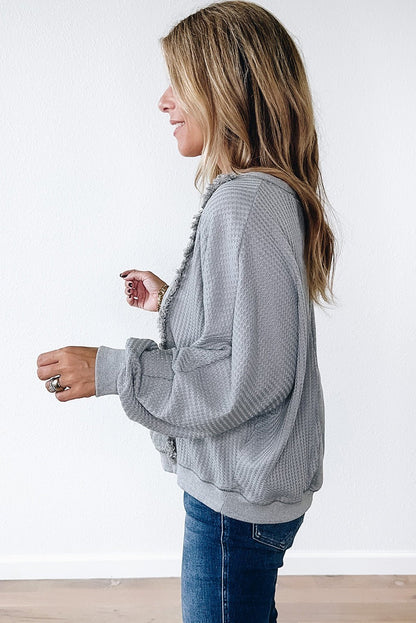 Mercy Hem Pullover top Long Sleeve Top - Hello Beautiful BoutiqueLong Sleeve TopsThreaded Pear