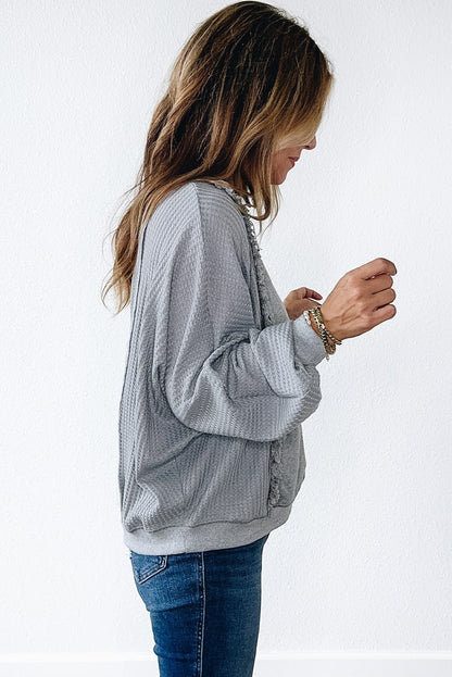 Mercy Hem Pullover top Long Sleeve Top - Hello Beautiful BoutiqueLong Sleeve TopsThreaded Pear