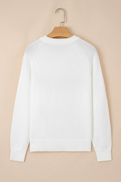 Merry Christmas Raglan Sleeve Sweater - Hello Beautiful BoutiqueSweatersThreaded Pear