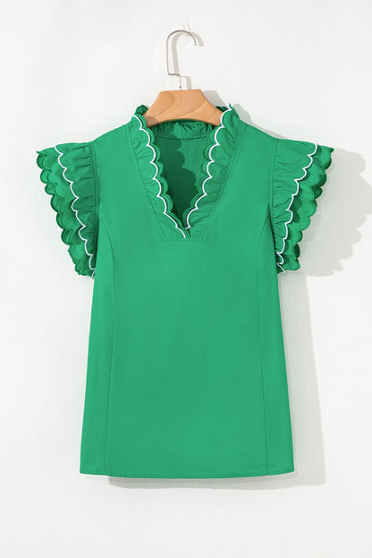Mia Layered Short Sleeve Blouse - Hello Beautiful BoutiqueBlouses & ShirtsThreaded Pear
