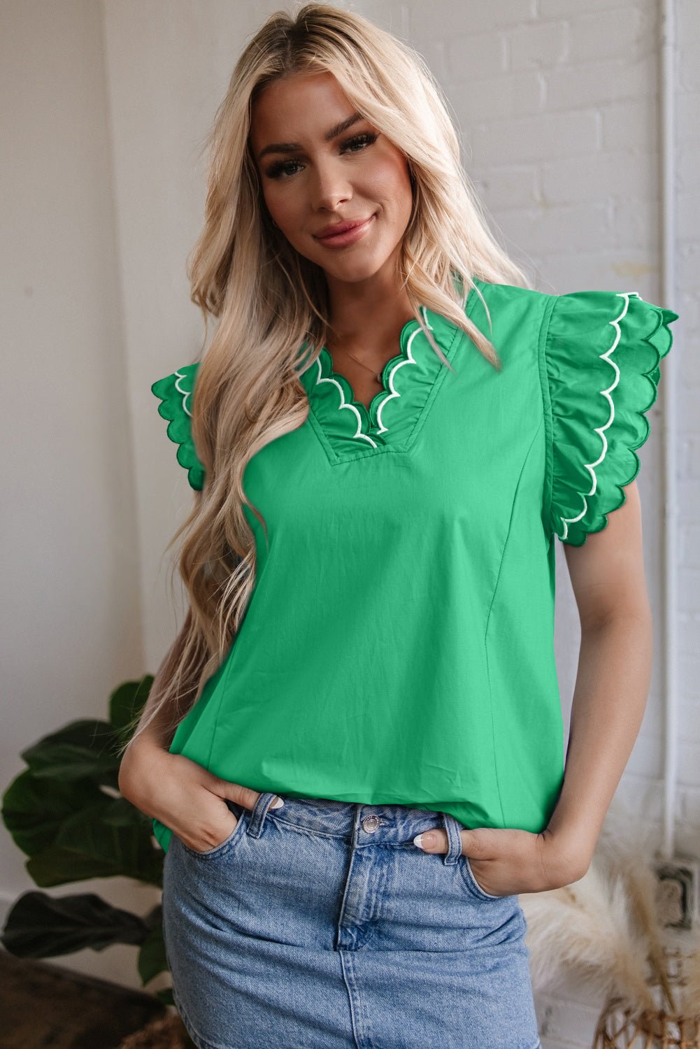 Mia Layered Short Sleeve Blouse - Hello Beautiful BoutiqueBlouses & ShirtsThreaded Pear