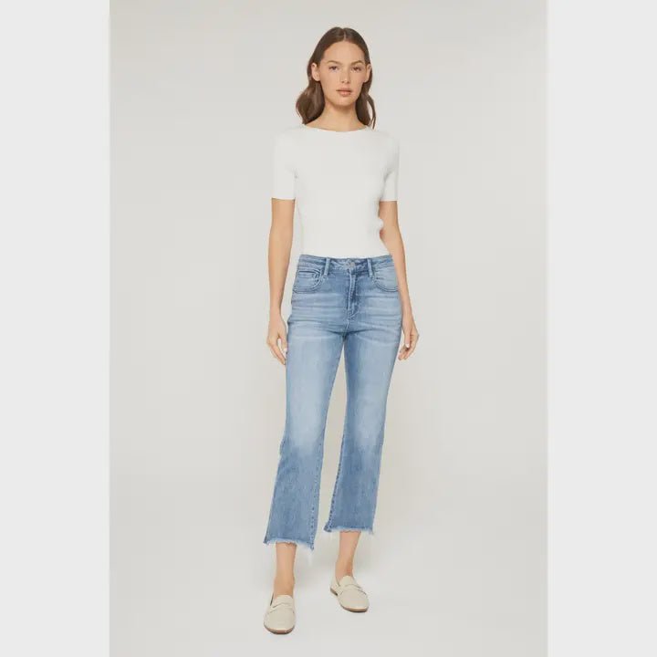 Mica High Rise Cropped Jeans MDP - T3485 - Hello Beautiful BoutiqueJeansMica Denim