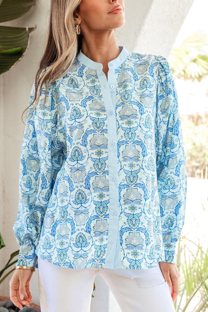 Micah Puff Sleeve Loose Shirt - Hello Beautiful BoutiqueBlouses & ShirtsThreaded Pear