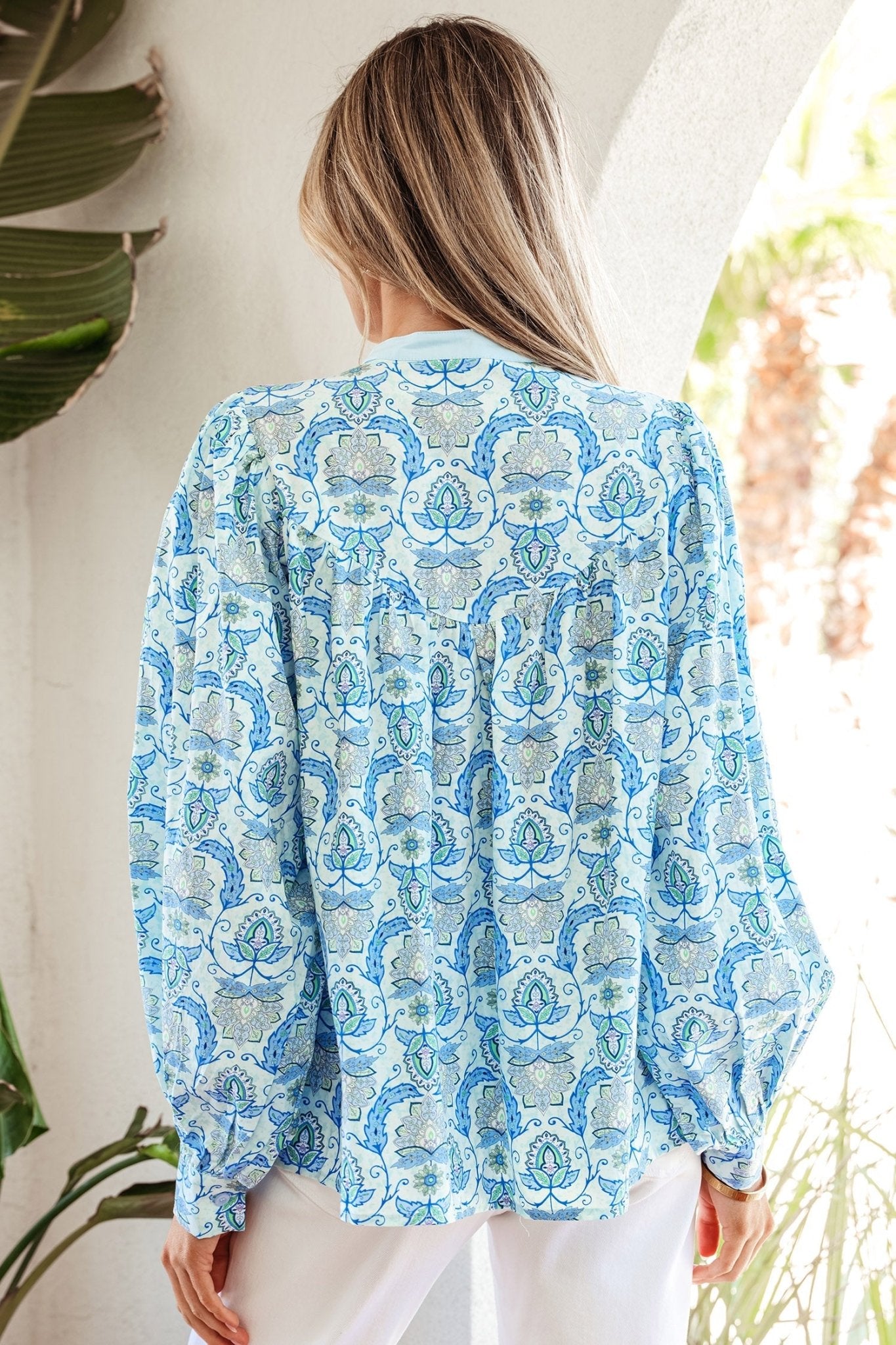 Micah Puff Sleeve Loose Shirt - Hello Beautiful BoutiqueBlouses & ShirtsThreaded Pear