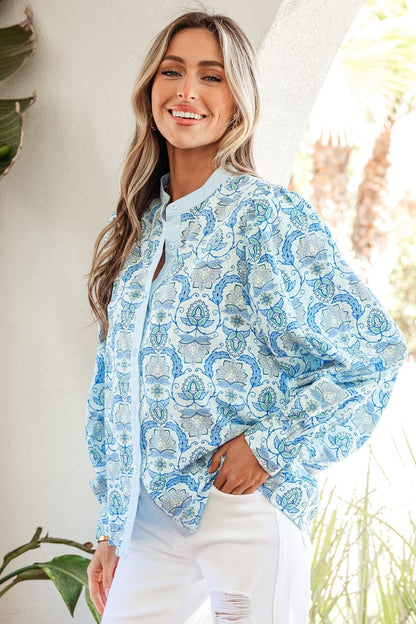Micah Puff Sleeve Loose Shirt - Hello Beautiful BoutiqueBlouses & ShirtsThreaded Pear