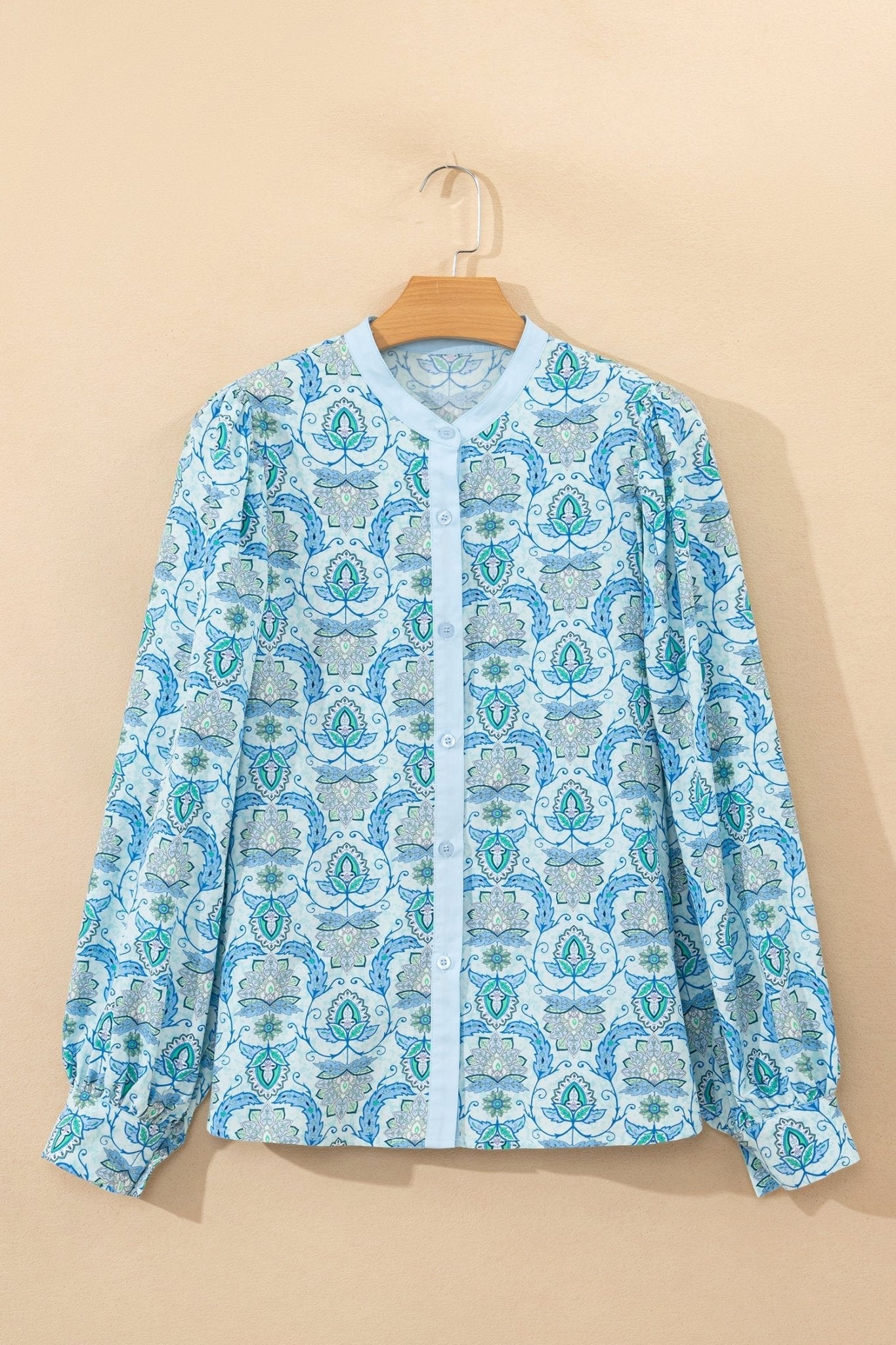Micah Puff Sleeve Loose Shirt - Hello Beautiful BoutiqueBlouses & ShirtsThreaded Pear
