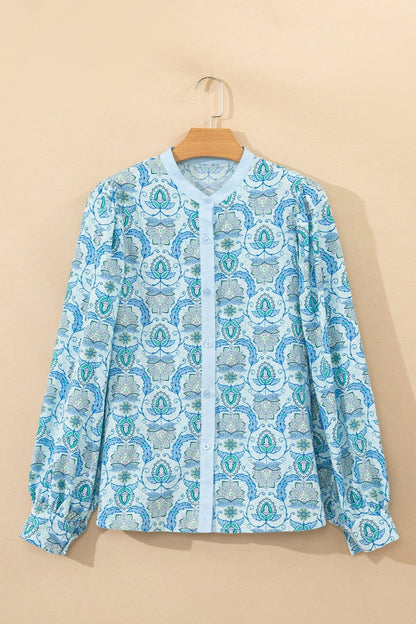 Micah Puff Sleeve Loose Shirt - Hello Beautiful BoutiqueBlouses & ShirtsThreaded Pear