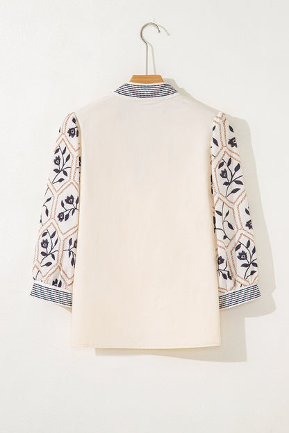 Micah Sleeve Contrast Patchwork Blouse - Hello Beautiful BoutiqueBlouses & ShirtsThreaded Pear