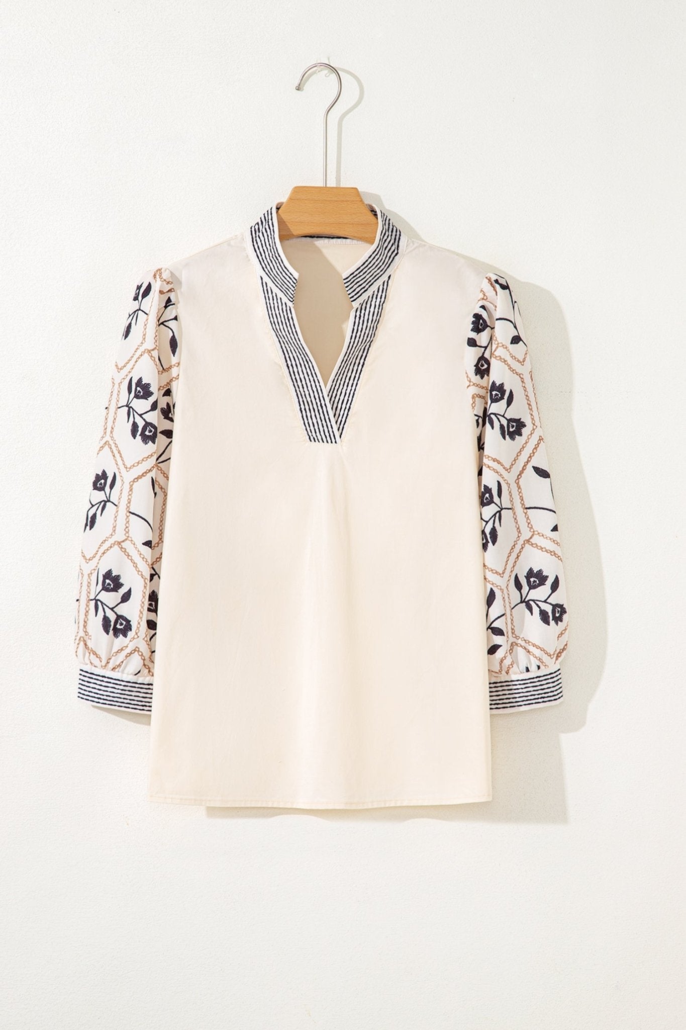 Micah Sleeve Contrast Patchwork Blouse - Hello Beautiful BoutiqueBlouses & ShirtsThreaded Pear