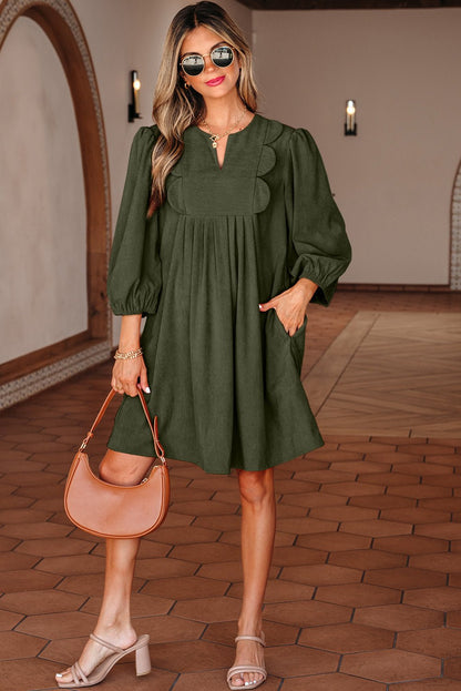 Michelle Pleated Corduroy Mini Dress - Hello Beautiful BoutiqueMini DressesThreaded Pear