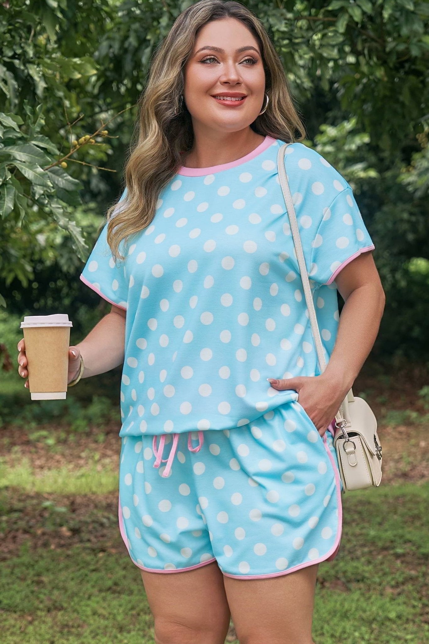 Mikayla Trim 2pcs Short PLUS Set - Hello Beautiful BoutiquePlus Size LoungewearThreaded Pear