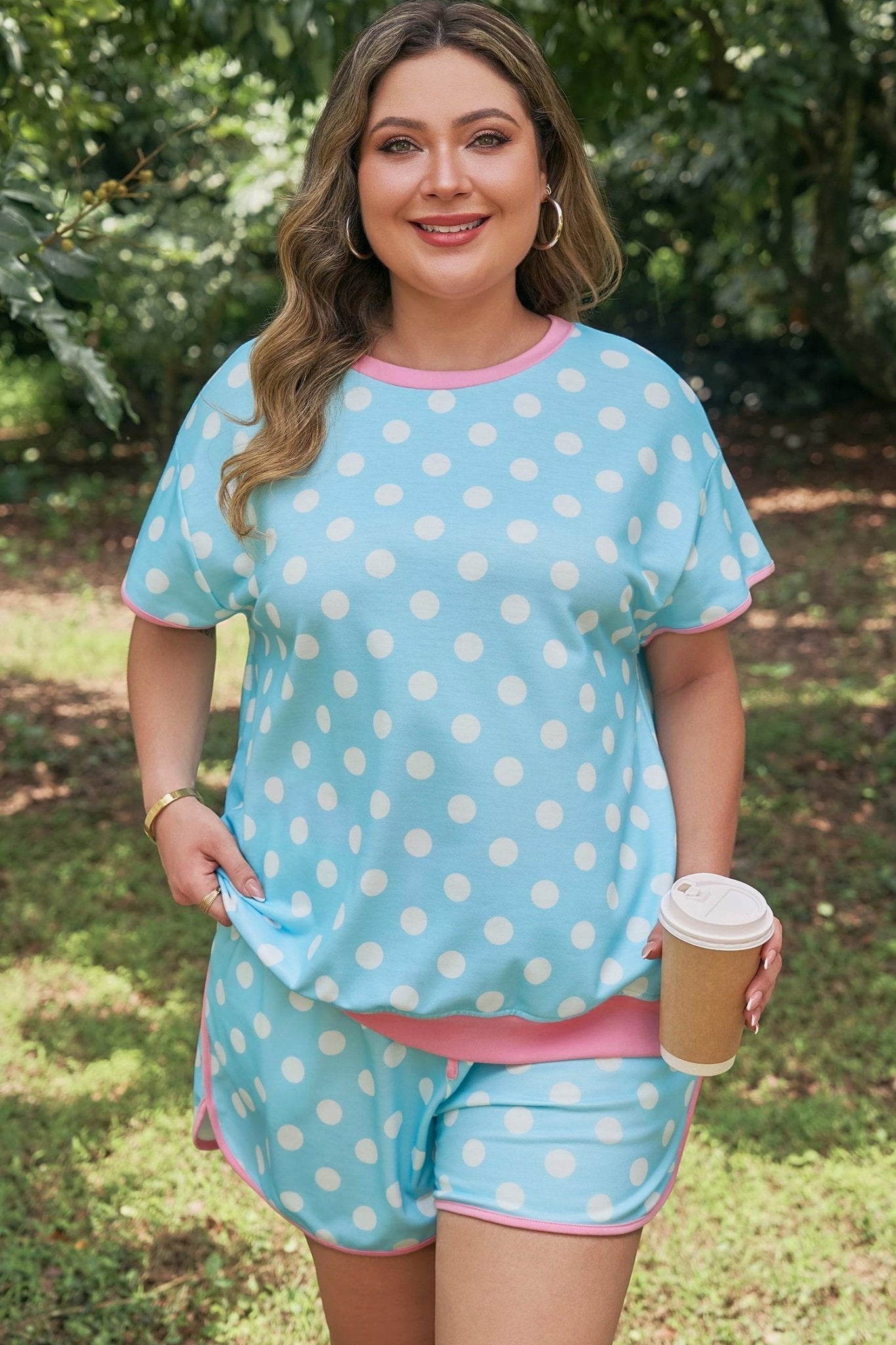 Mikayla Trim 2pcs Short PLUS Set - Hello Beautiful BoutiquePlus Size LoungewearThreaded Pear