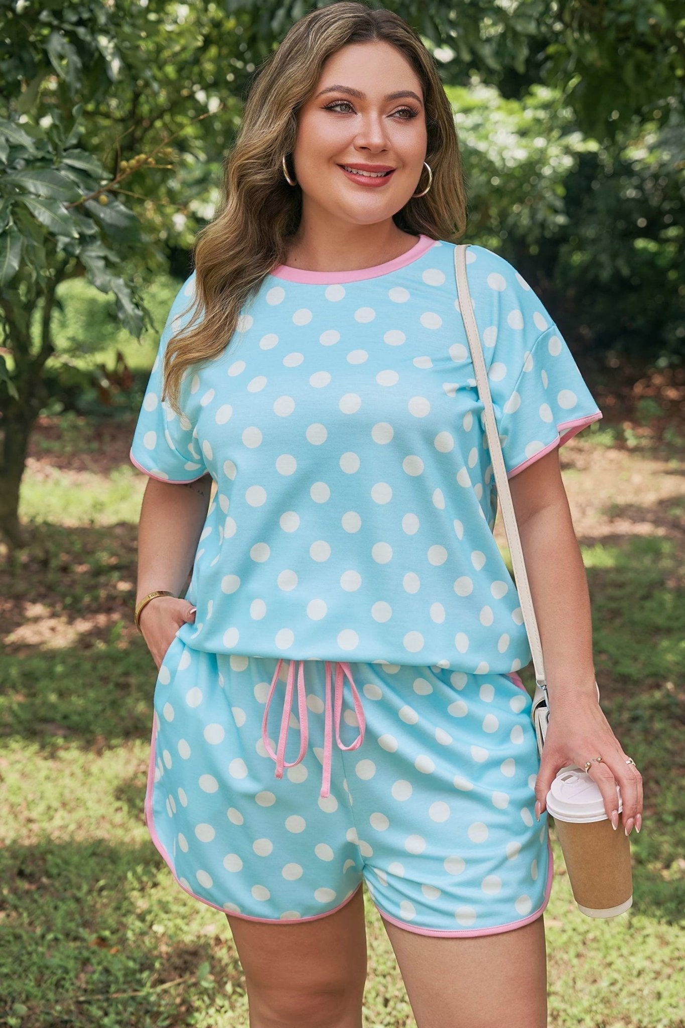 Mikayla Trim 2pcs Short PLUS Set - Hello Beautiful BoutiquePlus Size LoungewearThreaded Pear
