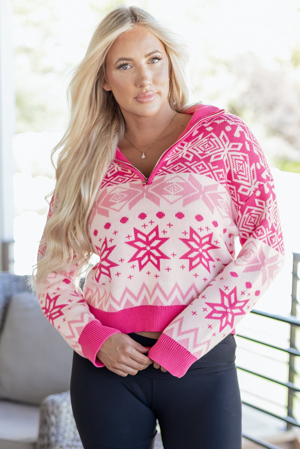Mila Quarter Zip Collard Sweater - Hello Beautiful BoutiqueSweatersThreaded Pear